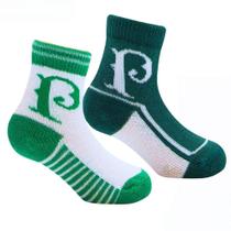Kit 2 Pares de Meia Palmeiras Bebê Verde e Branco Oficial