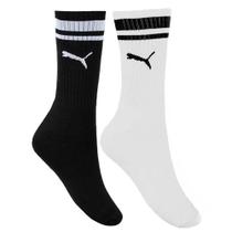 Kit 2 Pares de Meia Puma Esportiva Cano Longo Feminina - Preto e Branco