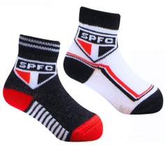 Kit 2 Pares de Meia São Paulo Bebê Branca e Preta Kit 2 Pares de Meia São Paulo Bebê Branca e Preta