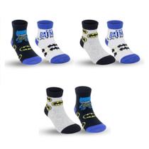 Kit 2 Pares de Meias 19/22 Infantil Cano Curto Batman Sortidos (004DCIC23259) Hoahi