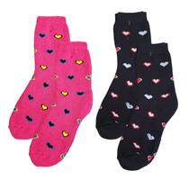 Kit 2 Pares de Meias Feminina Inverno Grossa Macia Cano Alto