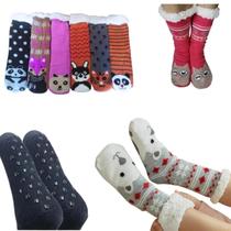Kit 2 Pares de Meias Térmica Feminina Forrada Pelinho Inverno