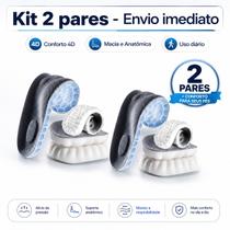 Kit 2 Pares de Palmilhas 4D Nuvem Ortopédica Alto Conforto Cor:BrancoTamanho:39 Kit 2 Pares de Palmilhas 4D Nuvem Ortopédica Alto Conforto Cor:BrancoTamanho:39