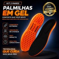 Kit 2 Pares de Palmilhas Ortopédicas em Gel PU conforto anatômico anti-impacto Kit 2 Pares de Palmilhas Ortopédicas em Gel PU conforto anatômico anti-impacto