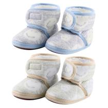 Kit 2 Pares de Pantufas Sapatinhos Infantil Bebe Forrada com Fechamento por Contato