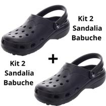 Kit 2 pares de sandália Babuche kemo king unissex confortável e macio azul marinho e preto
