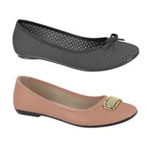 Kit 2 Pares de Sapatilhas Moleca Nude e Preto