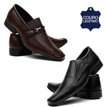 Kit 2 Pares de Sapato Social Masculino em Couro