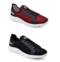 Kit 2 Pares de Tenis Casual Masculino Caminhada