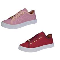 Kit 2 Pares De Tenis Feminino Adulto Casual Confortavel Dia a Dia TCA