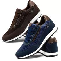 Kit 2 Pares de Tênis Masculino Sapatênis Casual Esporte Fino