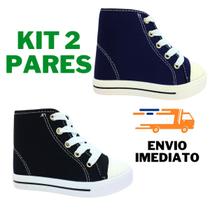 Kit 2 Pares De Tnis Infantil Menina e Menino Star Cano Alto Antiderrapante