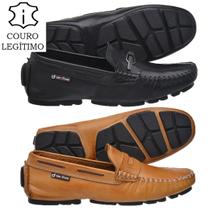 Kit 2 Pares Drive Mocassim Masculino Em Couro