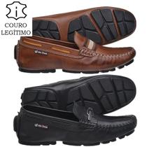 Kit 2 Pares Drive Mocassim Masculino Em Couro