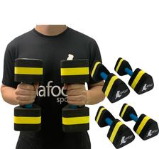 Kit 2 Pares Halteres Hidroginástica em EVA 2 à 3kg DF1105-M Preto/Amarelo Dafoca Sports