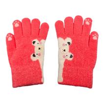 Kit 2 pares Luva infantil Menina Bichinho Quente de Frio inverno para 3 a 8 anos