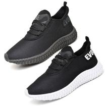 Kit 2 Pares Masculino Esportivo Solado 4D Preto e Preto Kit 2 Pares Masculino Esportivo Solado 4D Preto e Preto