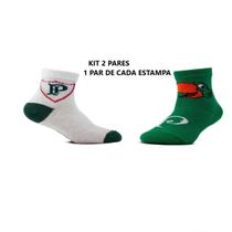 Kit 2 Pares Meia Baby Palmeiras, Grêmio, Flamengo, Botafogo Licenciada Oficial Torcedor Treino 17/20 Tamanho:PalmeirasC