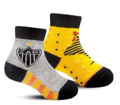 Kit 2 Pares Meia Bebê Clube Atlético Mineiro Tamanho: PP (17 ao 20) Cor: Atlético Mineiro D-01