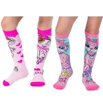 Kit 2 Pares Meia Cano Alto Colorida Divertida Infantil Funny Kit 2 Pares Meia Cano Alto Colorida Divertida Infantil Funny