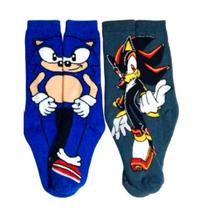 kit 2 Pares Meia Divertida Adulto Sonic e Shadow 34 43 Premium Divertida Confortável Algodão Macio Pronta Entrega