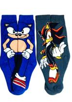kit 2 Pares Meia Divertida Adulto Sonic e Shadow Personagem Cano Longo Premium Pronta Entrega