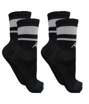 Kit 2 pares meia esportiva cano longo com faixa kappa - tam 34-39 Kit 2 pares meia esportiva cano longo com faixa kappa - tam 34-39