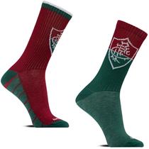 Kit 2 Pares Meia Esportiva Run Bike Gym Futebol Fluminense