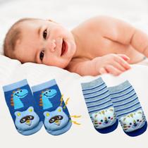 Kit 2 Pares Meia menino bebê e recém nascido antiderrapante