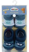 Kit 2 Pares Meia Pimpolho Bebê Recém Nascido 8169