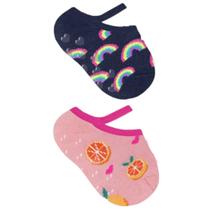 Kit 2 Pares Meia Sapatilha Antiderrapante Bebê Selene 1385/1395