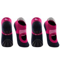 Kit 2 Pares Meia Sapatilha Feminina Antiderrapante Lupo Sport Pilates Ioga Aberta Elástico Algodão