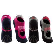 Kit 2 Pares Meia Sapatilha Feminina Antiderrapante Lupo Sport Pilates Ioga Aberta Elástico Algodão