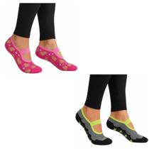Kit 2 Pares Meia Sapatilha Pilates Fitness Antiderrapante Kit 2 Pares Meia Sapatilha Pilates Fitness Antiderrapante