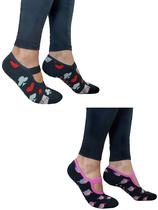 Kit 2 Pares Meia Sapatilha Pilates Fitness Pegada Leve Kit 2 Pares Meia Sapatilha Pilates Fitness Pegada Leve