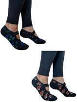 Kit 2 Pares Meia Sapatilha Pilates Fitness Pegada Leve Kit 2 Pares Meia Sapatilha Pilates Fitness Pegada Leve