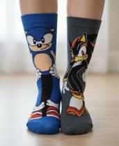 kit 2 Pares Meia Sonic e Shadow Personagem Divertida Adulto Cano Longo Premium Pronta Entrega kit 2 Pares Meia Sonic e Shadow Personagem Divertida Adulto Cano Longo Premium Pronta Entrega