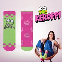 Kit 2 Pares Meia Soquete Hello Kitty Licenciada Adulto Kuromi Keroppi 34 a 39 -