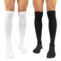 Kit 2 Pares Meião Atoalhado Kanxa Top Futebol Futsal Volei 33/38 Cor:Braco/Preto Kit 2 Pares Meião Atoalhado Kanxa Top Futebol Futsal Volei 33/38 Cor:Braco/Preto