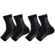 Kit 2 pares meias compressão pretas alívia dor pés fascite plantar Kit 2 pares meias compressão pretas alívia dor pés fascite plantar