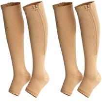 Kit 2 pares Meias compressão tratamento varizes trombose zíper Kit 2 pares Meias compressão tratamento varizes trombose zíper