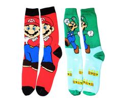Kit 2 Pares Meias Divertidas Mario Bros Luigi Adulto Juvenil