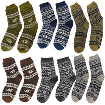 Kit 2 Pares Meias Térmica Masculino Quente antiderrapante Forrada Pelúcia Para Frio Inverno