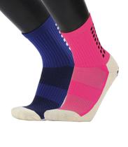 Kit 2 Pares Meias Trusox Antiderrapantes cores Azul e Rosa Kit 2 Pares Meias Trusox Antiderrapantes cores Azul e Rosa
