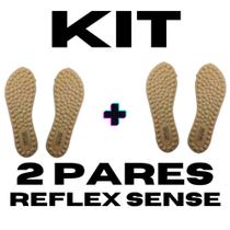 Kit 2 pares Palmilha Reflex Sense Uniflex Palmilha Bolinha Massageadora