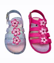 Kit 2 Pares Papete Infantil Feminina Flor Juju