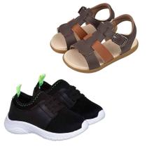 Kit 2 Pares Papete Infantil Masculina Tênis Calce Fácil Slip on Preto Kit 2 Pares Papete Infantil Masculina Tênis Calce Fácil Slip on Preto