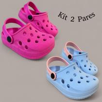 Kit 2 Pares Papete Infantil Menina Babuche Leve Macia Antiderrapante Solado Tratorado