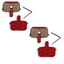 Kit 2 Pares Pastilha de Freio Bike a Disco em Resina Quadrada com Mola Compatível Absolute GTA GTS TWS Frenagem Silenciosa