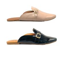 Kit 2 Pares Rasteirinhas Mule Verniz Linha Premium Bico Fino